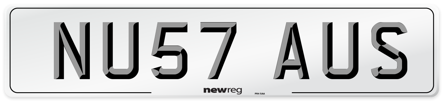 NU57 AUS Number Plate from New Reg